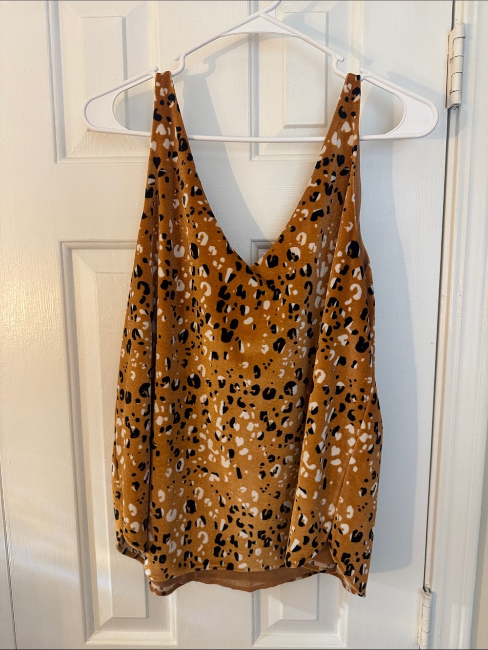 LOFT Mustard Leopard Print V-Neck Cami
